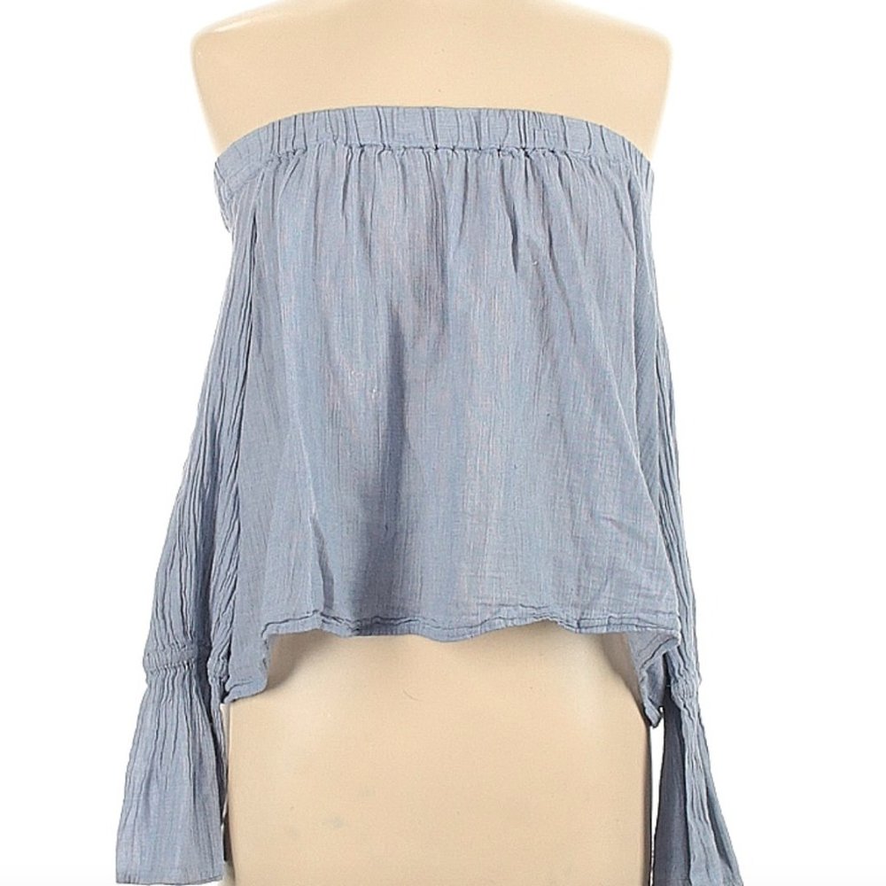 Club Monaco Chambray Off The Shoulder Top